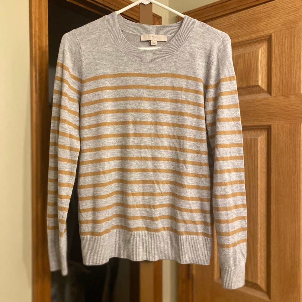 LOFT Striped Luxe Knit Sweater